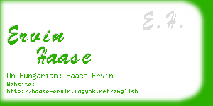 ervin haase business card